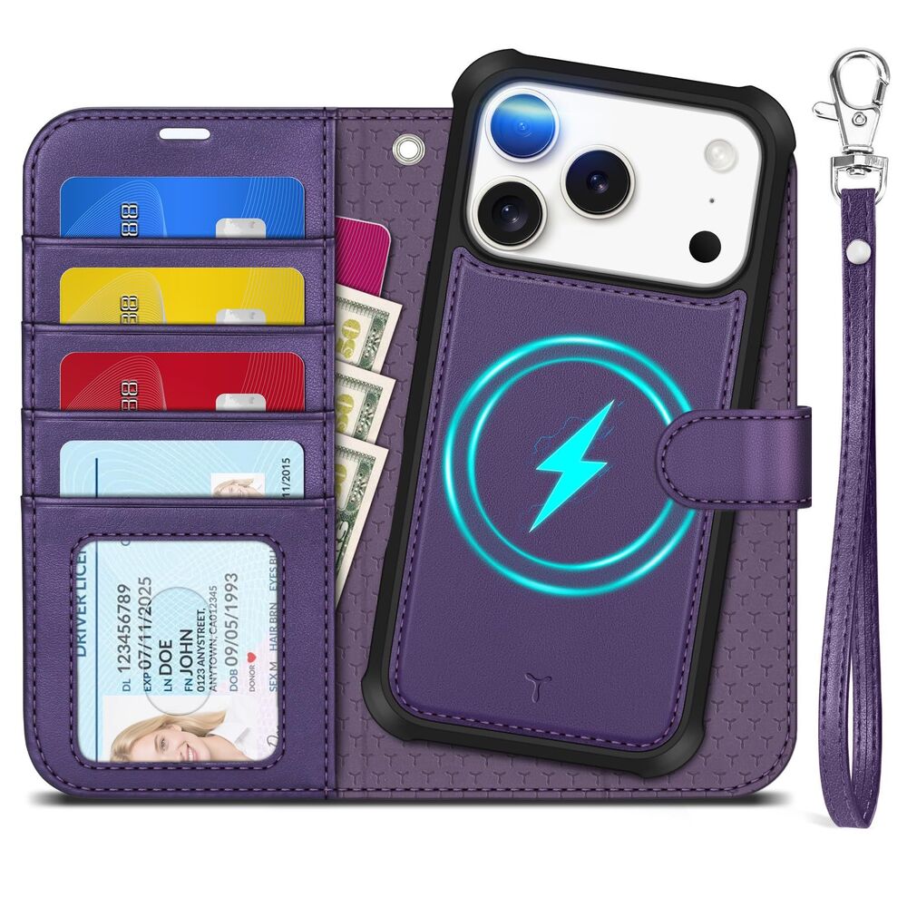 2-in-1 Removable Wallet Case for iPhone 17 Pro , Wireless Charging RFID Blocking